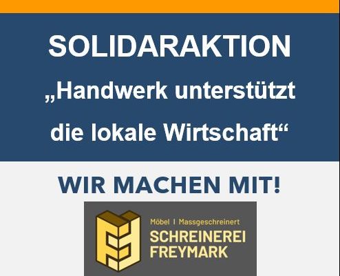 Solidaraktion "Handwerk unterstützt die lokale Wirtschaft" Wir sind dabei!